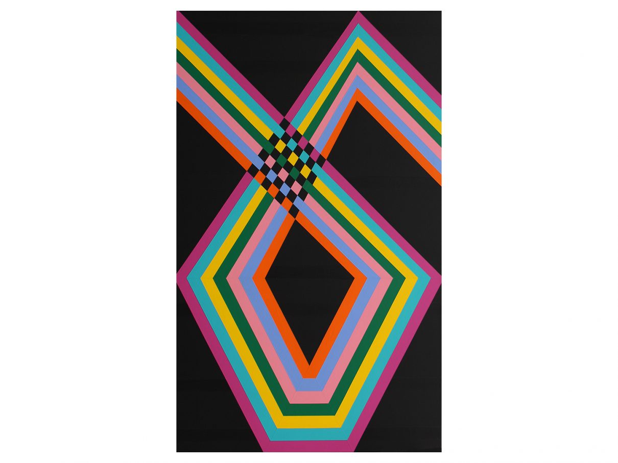 Chromaticon (Panel 3), 2019, acrylic & gesso on canvas, 70" x 42"