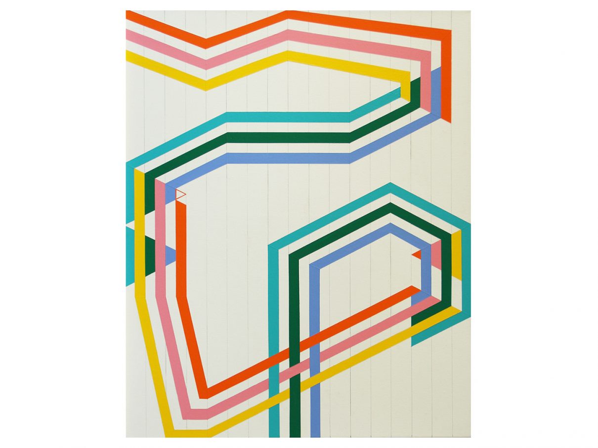 Spectra B, 2020, acrylic, gesso, & pencil on canvas, 42" x 34"